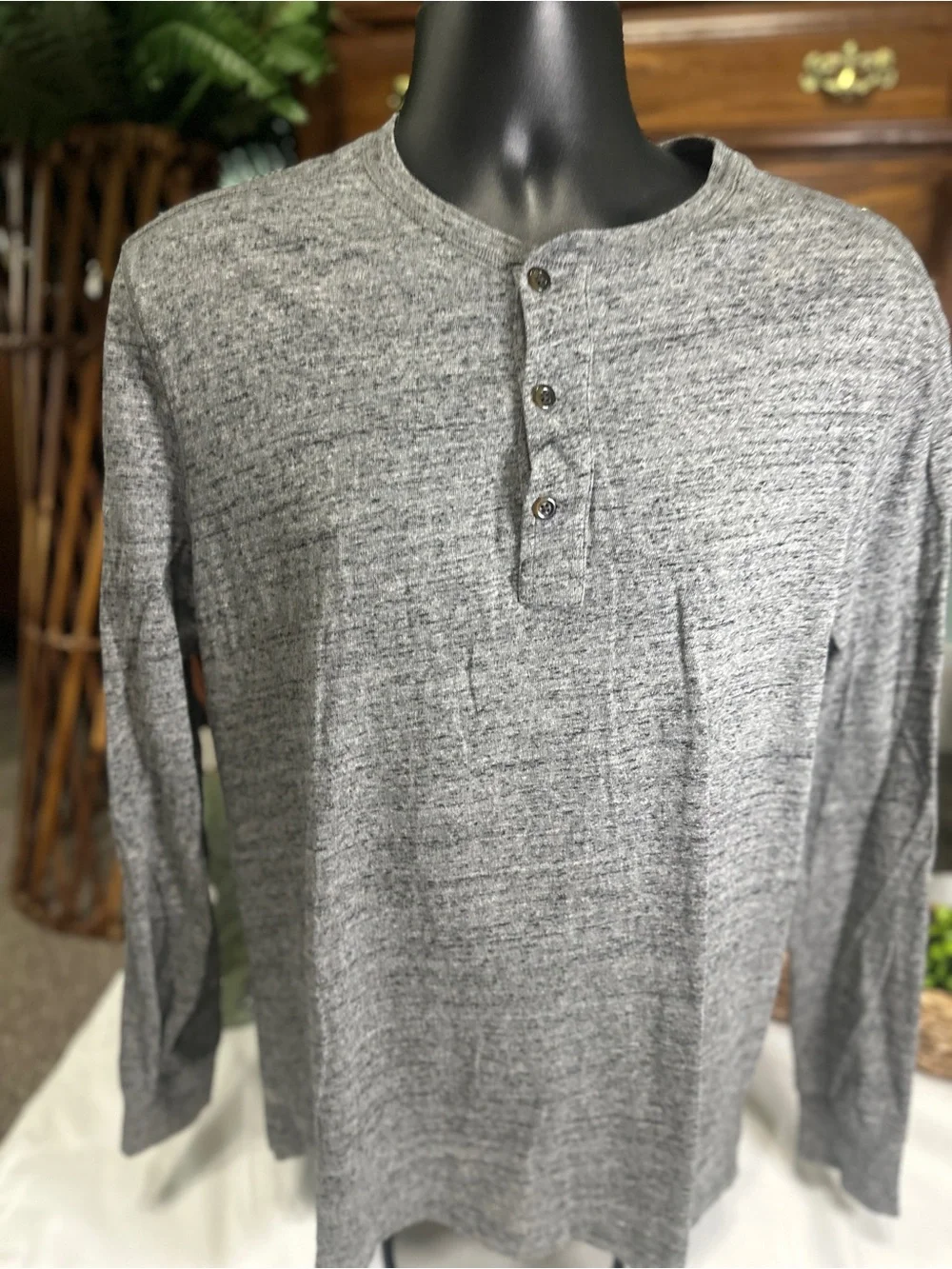 J. Crew Henley Long Sleeve Shirt - Neutral Layer- size L